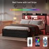 Queen Size LED Metal Bed Frames Built-In Charging, Platforrm Storage Bed Frames Under-bed Storage and Noise Free Design - 4 of 4