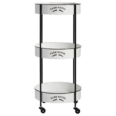 34 x 16 Farmhouse Metal Storage Cart White - Olivia & May