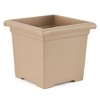 HC Companies 13.25 x 15.5 Inch Indoor/Outdoor Square Accent Planter for Flowers, Vegetables, and Succulents, Sandstone Tan (3 Pack) - 2 of 4