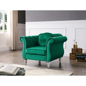 Transitional Upholstered Flared Armchair with Comfortable Seating and Easy Assembly for Living Room - 1 of 4