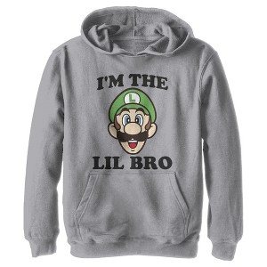 Boy's Nintendo Luigi Little Brother Pull Over Hoodie - 1 of 3