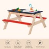 VYNXARIA Kids Sand & Water Table, Picnic Table and Bench Set with Sandbox, Water Circulation Faucet - 2 of 4