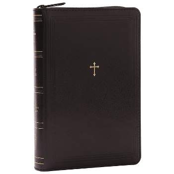 NKJV Compact Paragraph-Style Bible W/ 43,000 Cross References, Black Leathersoft with Zipper, Red Letter, Comfort Print: Holy Bible, New King James