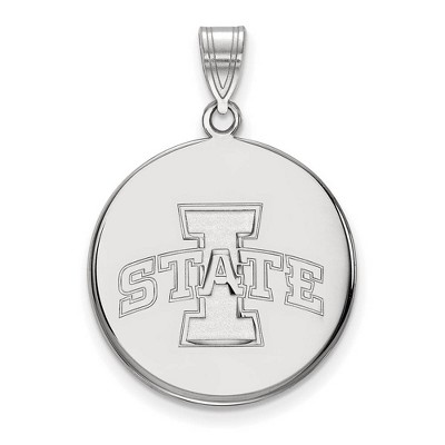 Black Bow Jewelry 10k White Gold Iowa State Cyclones NCAA Large Pendant