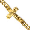 Chisel Stainless Steel Polished Yellow IP-plated Crucifix 8.25" Bracelet - 2 of 2