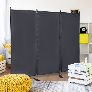 DOMETOUR 6 Ft Modern Room Divider, 3-Panel Folding Privacy Screen with Metal Standing, Portable Wall Partition, for Home & Office - 1 of 4