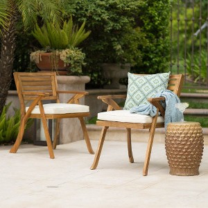 Outdoor Hermosa KD Wood Dining Chair With Cushons (Set of 2) - 1 of 4