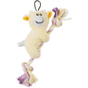 Pet Life Broom-Lick Plush and Jute Rope Squeaking Newborn Cat and Dog Toy - 1 of 1