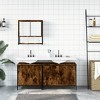 vidaXL 3-Piece Bathroom Set - Washroom Mirror Cabinet, Sink Cabinet Duo in Smoked Oak, Engineered Wood, Contemporary Wall-Mount Design - 3 of 4