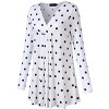 Plus Size Women's V-Neck Long Sleeve T-Shirt with Ruffle Detail Stretchy Soft Printed Blouse Fall Winter Tops XL to 5XL - 2 of 4