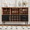 Coolmee 47 inch Wine Bar Cabinet, Liquor Coffee Bar Storage Cabinet Sideboard Buffet with LED Lights Charging Station for Home Kitchen Dining Room - 2 of 4