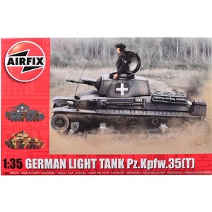 Level 2 Model Kit of German Pz.Kpfw.35(t) Light Tank with 2 Scheme Options 1/35 plastic model kit by Airfix - 1 of 4