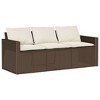 vidaXL Garden Dining Set Brown PE rattan 3-seater sofa Sturdy - 4 of 4