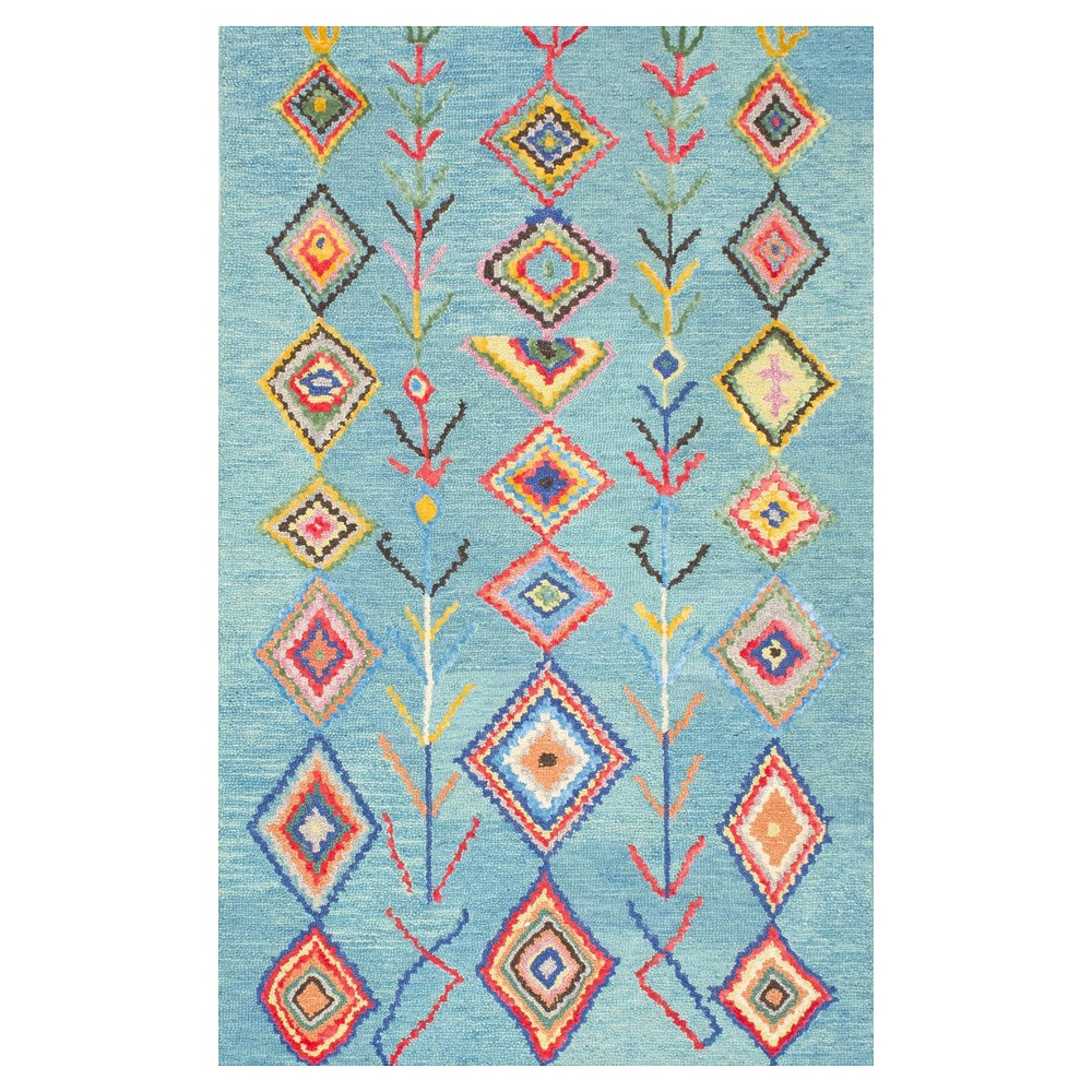 3'x5' Hand Tufted Belini Area Rug Turquoise - nuLOOM