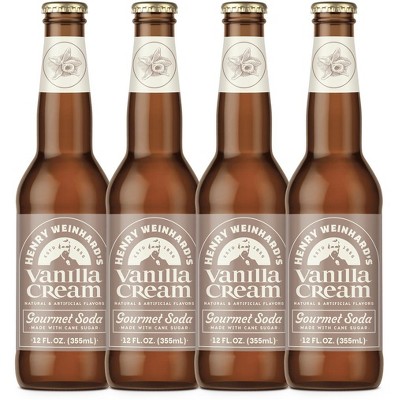 Henry Weinhard's Vanilla Cream Soda 4 Pack | 12oz Glass Bottles | Classic American Flavor | Premium Craft Soda