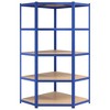 VidaXL 5-Layer Corner Shelf Blue Steel&Engineered Wood - 4 of 4