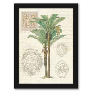 Americanflat Vintage Botanical Delete - Vintage Palm Study Ii By Wild Apple Portfolio Black Framed Print