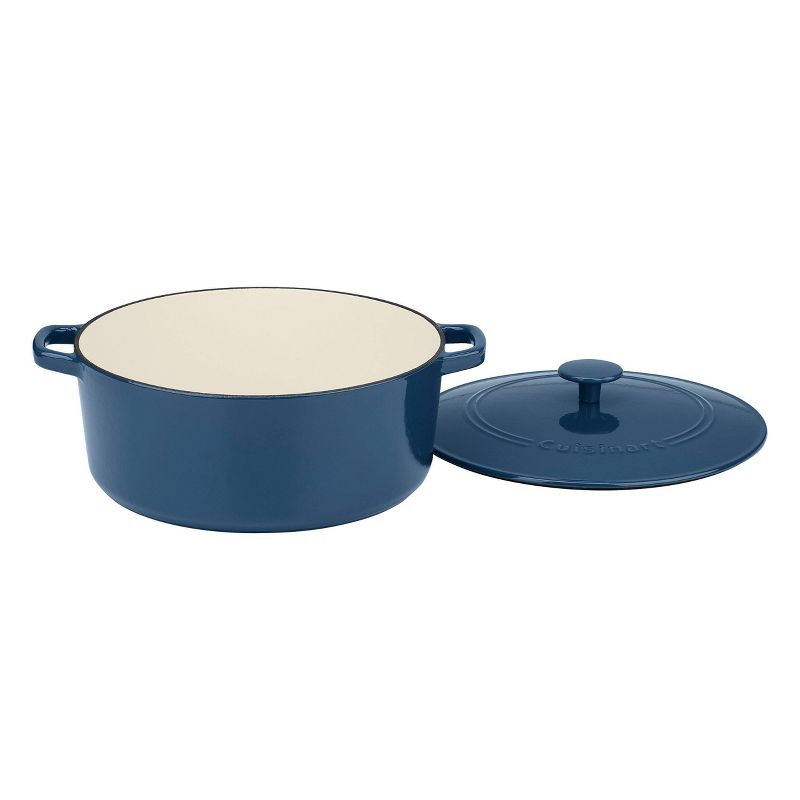 Cuisinart Chef&#39; Classic 7qt Blue Enameled Cast Iron Round Casserole with Cover-CI670-30BG, 5 of 6