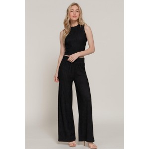 I am a Fashion Junky Sleeveless Top & Crinkle Knit Pants Set - 1 of 4