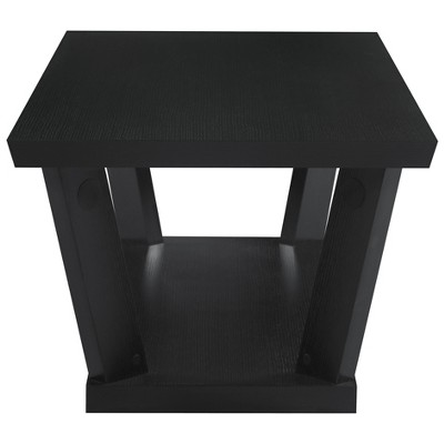 Aminta Black 3-Piece Wood Coffee Table Set with Shelf