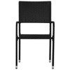 vidaXL Garden Dining Chair Set of 4 Black PE rattan, steel Standard - Black 4 - 3 of 4