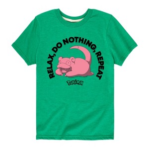 Boys' - Pokémon - Slowpoke Relax Do Nothing Repeat Short Sleeve Graphic T-Shirt - 1 of 4