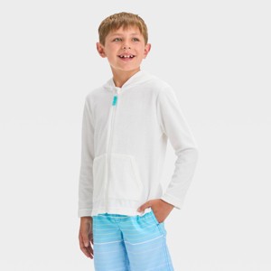 Boys' Solid Zip-Up Cover Up Top - Cat & Jack™ - 1 of 3