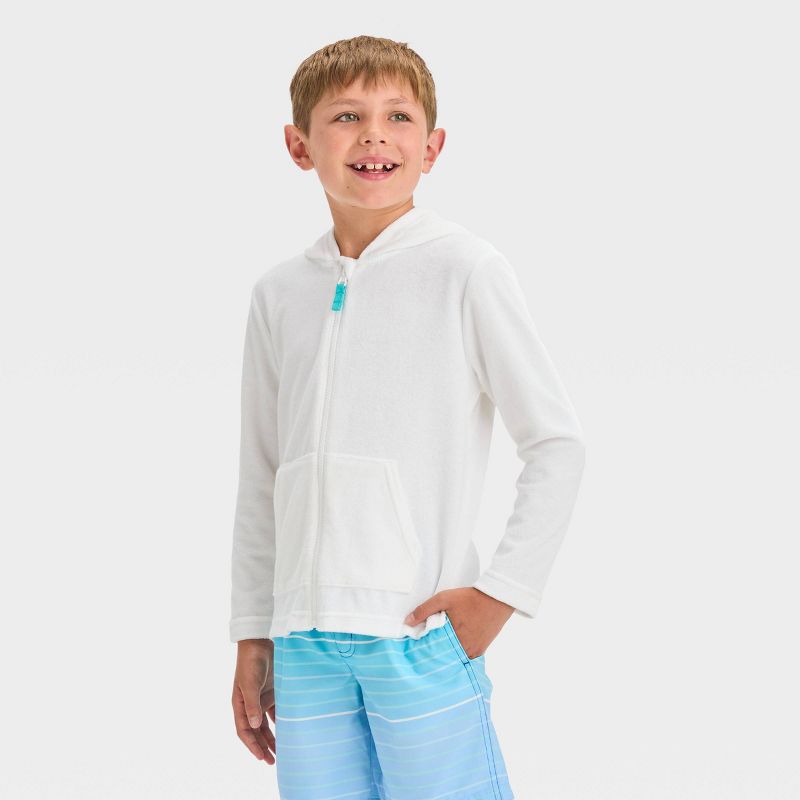 Boys' Solid Zip-Up Cover Up Top - Cat & Jack™, 1 of 5