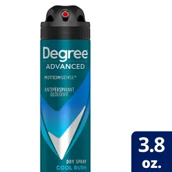 Degree Men Advanced Motionsense Cool Rush 72-Hour Antiperspirant & Deodorant Dry Spray - 3.8oz