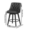 Vipbear Swivel Bar Stools with Backs, 26" Counter Height Bar Stools Set of 2,Upholstered Counter Barstools with Solid Wood Legs - 2 of 4