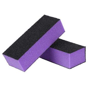 Unique Bargains 4 Way Nail File Art Shiner Polish Buffer Buffing Block  Black Purple 2 Pcs