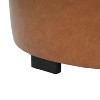 Sapphtopaz Modern Ottoman with Button Tufted Upholstered Round Foot Stool with Wooden Legs Shoe Bench Footstool for Living Room, Entryway - 3 of 4