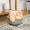 Northlight Seagrass Belly Wicker Basket with Handles - 13" - Silver and Beige - 2 of 4
