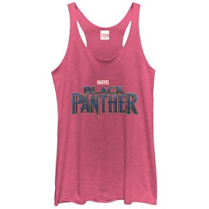 Women's Marvel Black Panther 2018 Text Logo Racerback Tank Top - 1 of 3