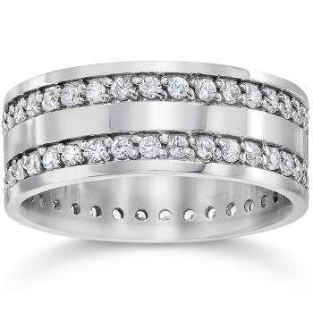 Pompeii3 10K White Gold 1 1/2ct Diamond Eternity Ring Wedding Band