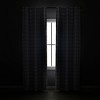 Urban Square Grid 100% Lined Back Tab/Rod Pocket Blackout Window Curtain Panels White/Navy 42X84 Set - 2 of 4