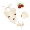 Unique Bargains Women's Fashion Cherry Hollow Triangle Headwrap 21.26"x10.24" Beige 1 Pc - 2 of 4