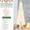 Tangkula 7 FT Pencil Pre-lit Christmas Tree, White Artificial Christmas Tree w/300 LED Lights & 8 Lighting Modes for Festival Decoration - 4 of 4