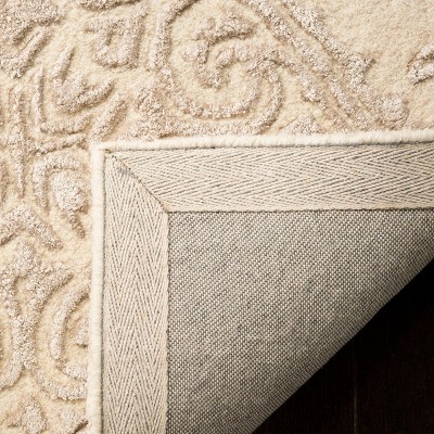 Ivory and Beige Hand-Tufted Wool Area Rug