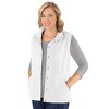 Collections Etc Snap Front and Cinch Back Sleeveless Vest with Front Slant Pockets - Flattering Layering Piece for Outfit - 2 of 4