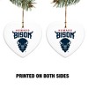 Howard University Bison Primary Logo HeartShaped Porcelain Holiday Christmas Tree Ornament  2.8" - 2 of 4