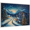 33"x23" Amanti Art Winter Wonderland Night by Pictufy Framed Canvas Wall Art - 2 of 4