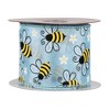 Northlight Bumblebee Design Wired Spring Craft Ribbon - 2.5" x 10 Yards - Blue - 3 of 4