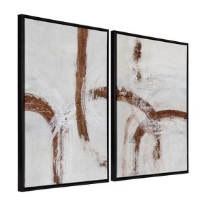 Kate and Laurel Sylvie Beaded Pathways of Time I and II Framed Canvas Art Set by Nikita Jariwala - 1 of 4
