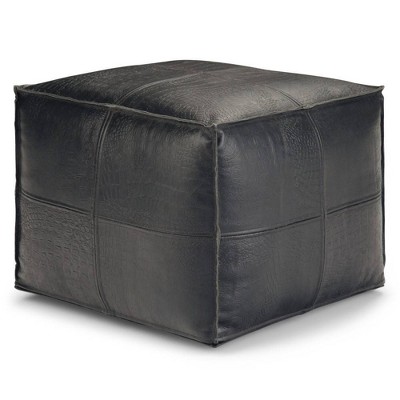 Dennie Square Pouf Black - WyndenHall