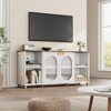 Modern TV Stand for 70 Inch, Black Entertainment Center with Storage and Shelves, Wooden TV Stand Cabinet with Glass Doors, Media Console Cabinet - 4 of 4