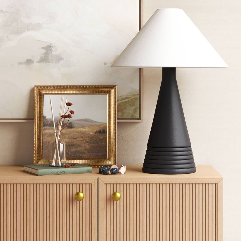 Ceramic Table Lamp with Tapered Shade Black (Includes LED Light Bulb) - Threshold&#8482;, 4 of 11