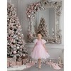 2Bunnies Girls 1-8Y Beaded Sequin Embellished Tulle Puff Sleeve Christmas Party Dress - 2 of 4
