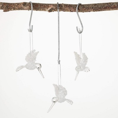 3"H Sullivans Hummingbird Ornament - Set of 3  Clear Christmas Ornaments