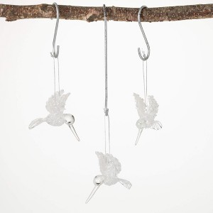 3"H Sullivans Hummingbird Ornament - Set of 3  Clear Christmas Ornaments - 1 of 2